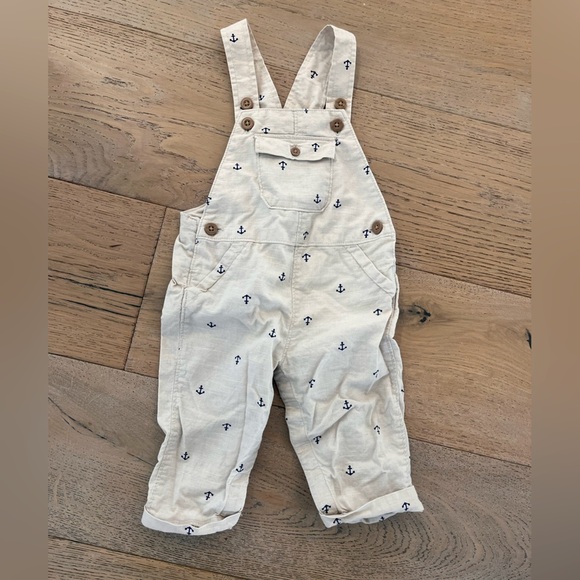 Carters Baby Boy Overall Sailboat Nautica 9 months Tan Navy One Piece Photos - Picture 1 of 8